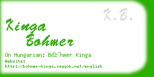 kinga bohmer business card